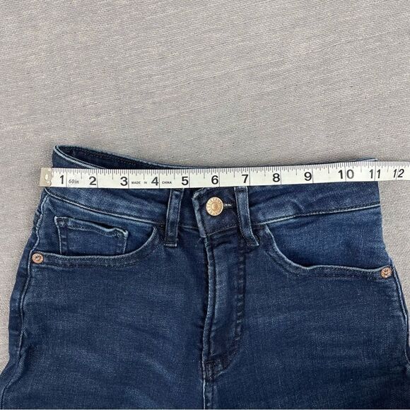 EXPRESS Curvy Boot High Rise Raw Hem Stretch Bootcut Jeans Women’s Size 00R - Picture 6 of 10